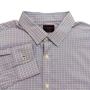 UNTUCKit Dalton Long Sleeve Button Down Shirt Blue Pink Plaid Check Size XXL